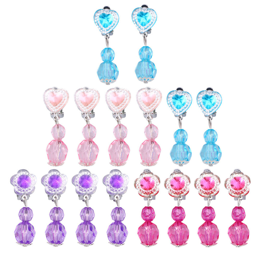 8 Pairs toddler christmas earrings Girls Dress Up Earring Girls Pretend Play