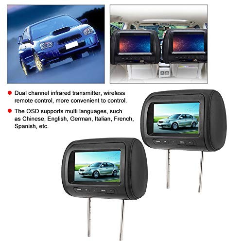 2pcs Headrest Monitor 7 Inch-Headrest DVD Player - Dual Portable DVD Player