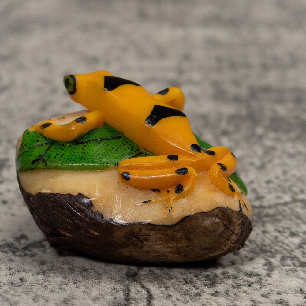 Golden Frog Tagua Carving