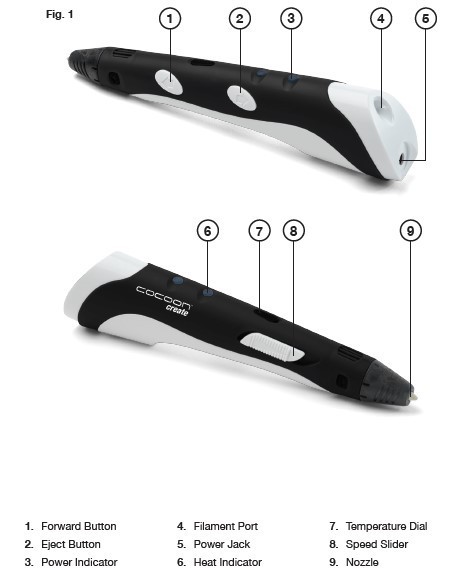 Cocoon Create 3D printing pen *Used* AUS