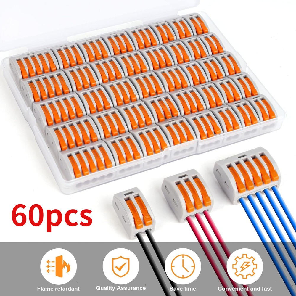 Lever Nut Wire Compact Cable Splice Circuit Electrical Connector Terminals Block