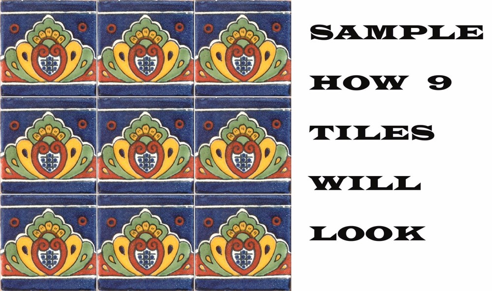 #C064 MEXICAN CERAMIC HANDMADE TALAVERA TILE SETS