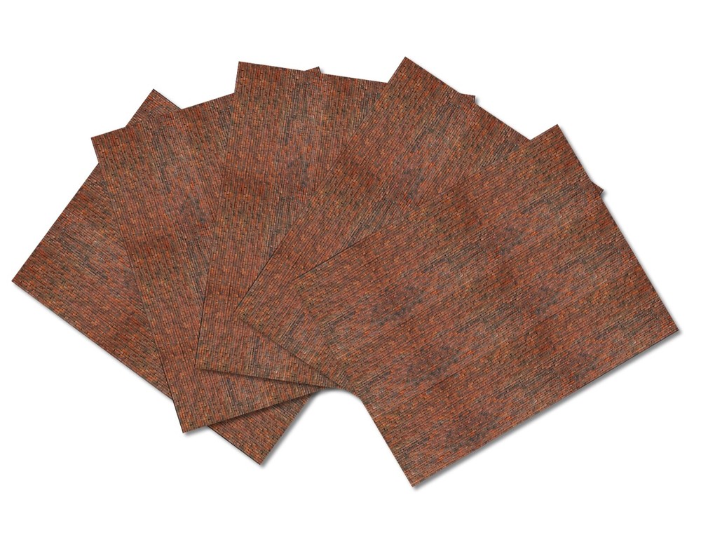 O Scale Brick Model Train Scenery Sheets –5 Seamless 8.5x11 Dark Calico