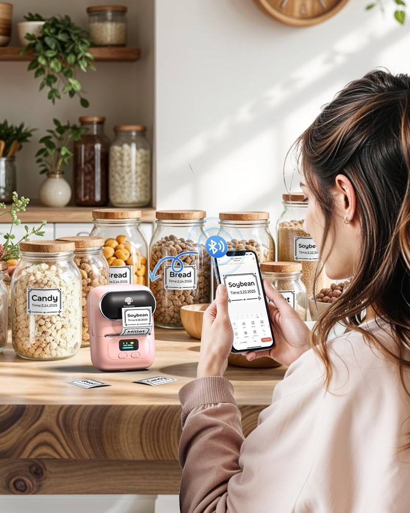 Mini Label Printer with Thermal Technology for Quick Black and White Prints