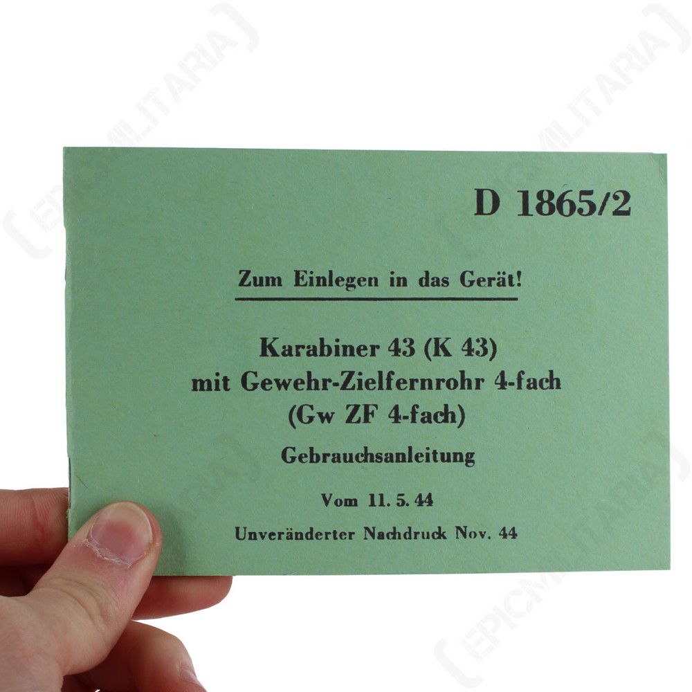 Reproduction WW2 German Soldiers Gewehr 43 & Karabiner 43 Manual