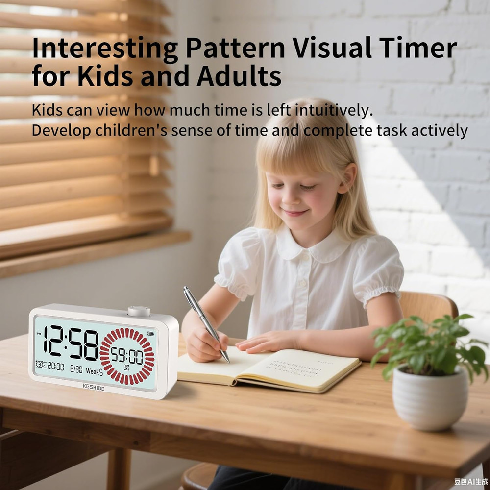 Visual Timer With Alarm LCD Digital 60 Minute Countdown For Kids
