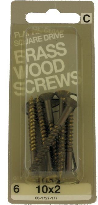 #10 X 2" Antiqued Solid Brass Wood Screws 6-Pack