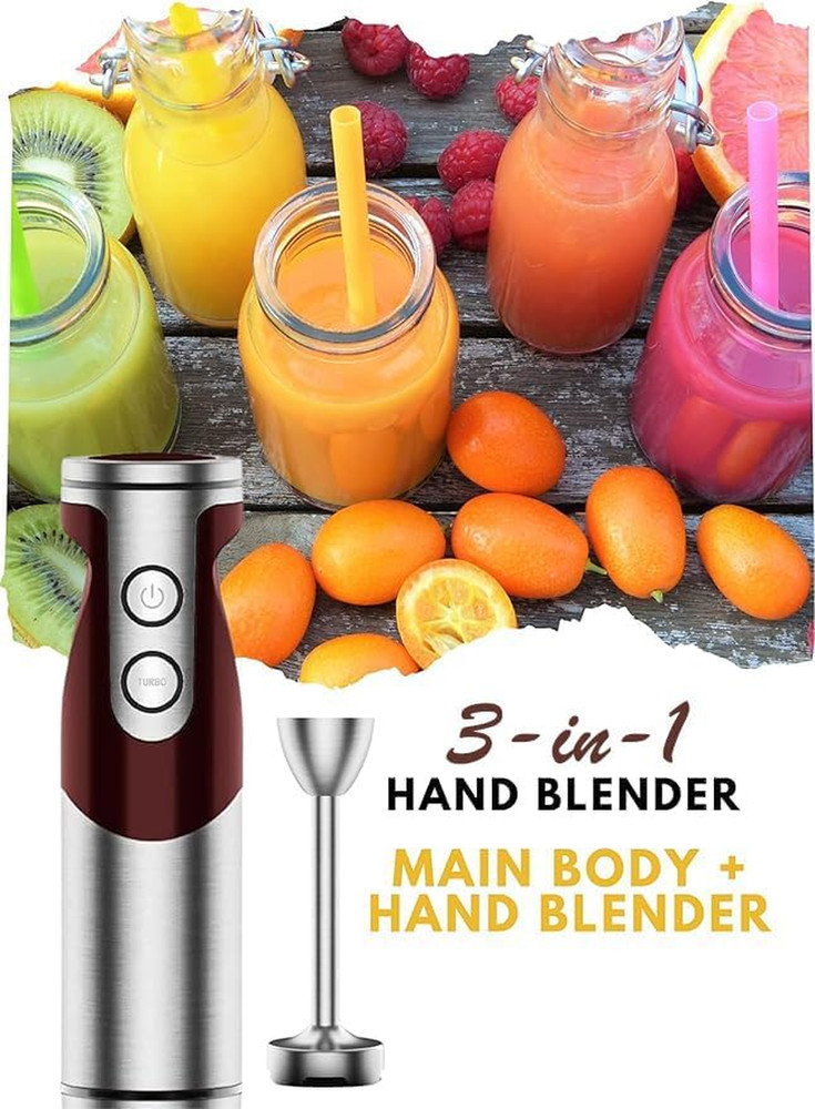 3-In-1 Hand Blender Set with Variable Speed Control, 400W Immersion Blender - In