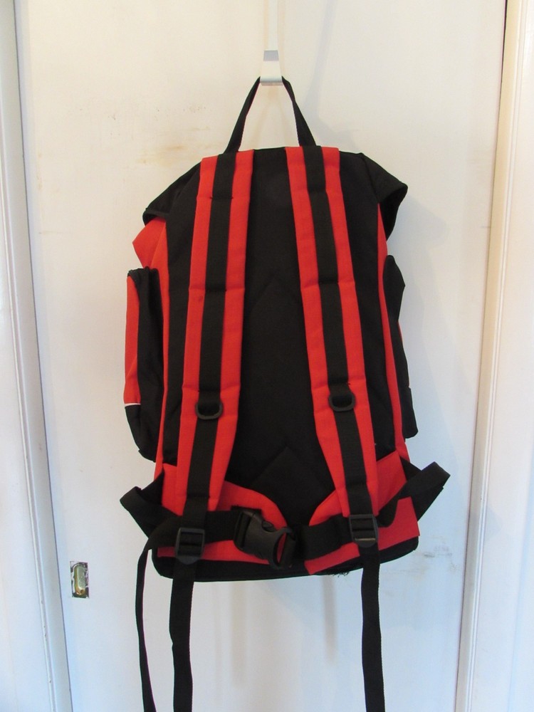 Staff Red Black Backpack 22x15x9 knapsack
