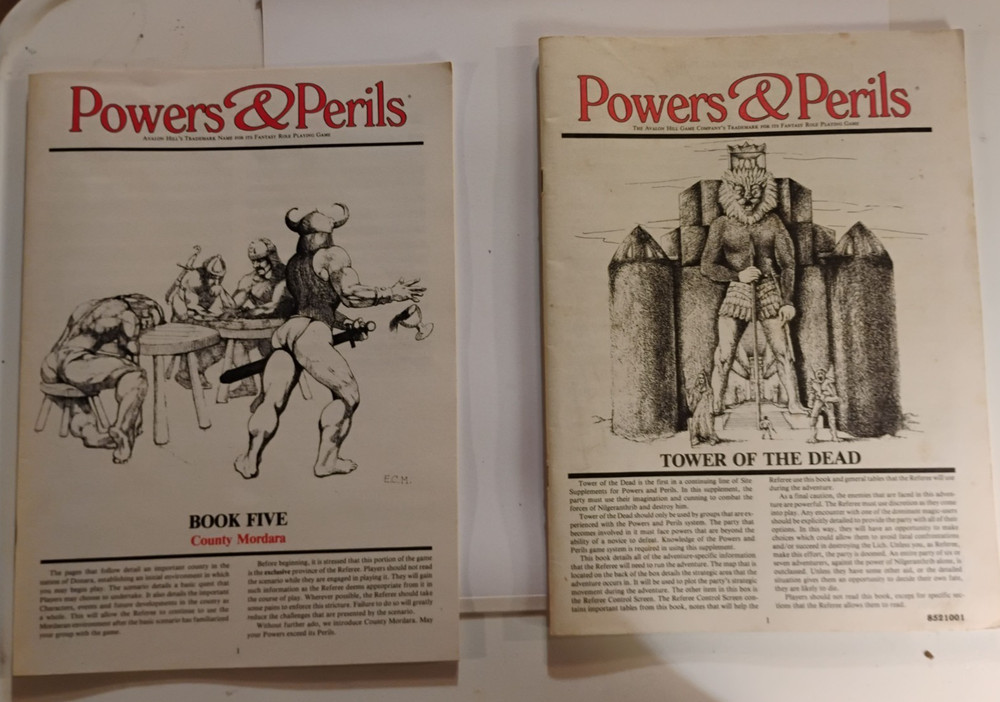 Powers & Perils Boxed Set (1984) Avalon Hill Complete + Bonus Book