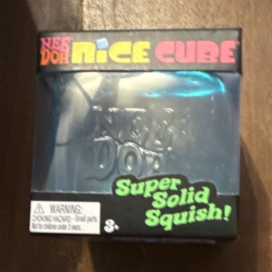 Nee Doh Nice Cube Super Solid Squish Sensory Toy Blue