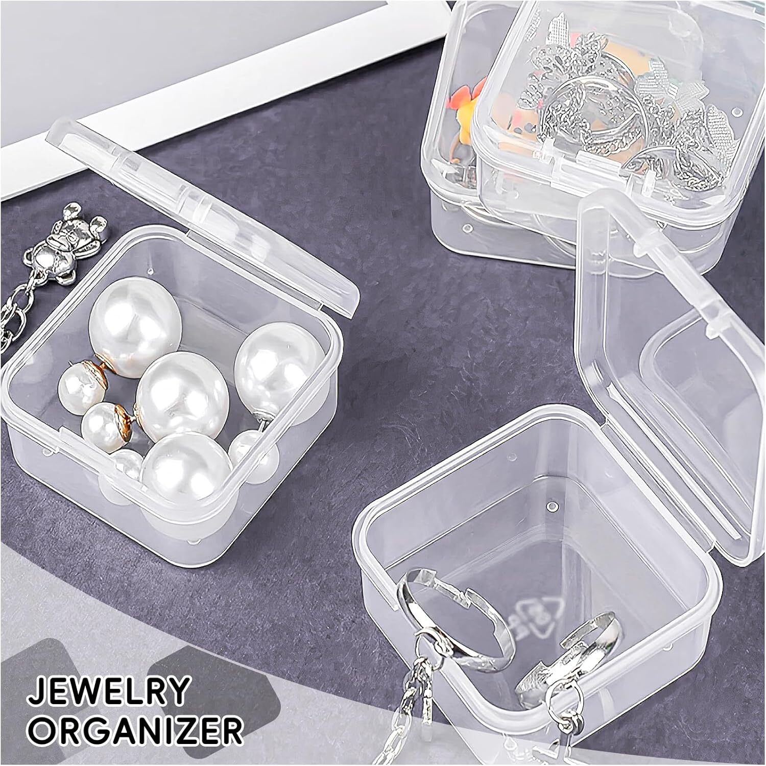 24x Small Plastic Storage Boxes for Coins, Screws, Jewelry