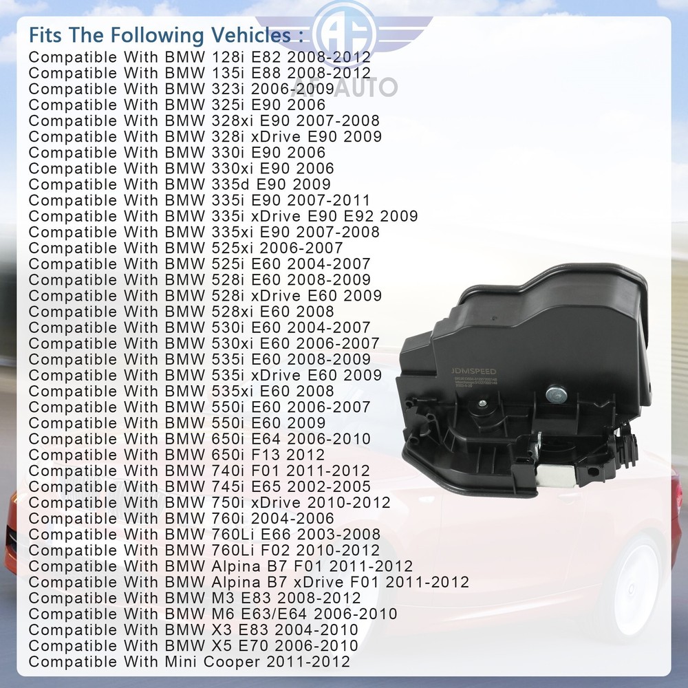 51227202148 Door Lock Actuator Rear Passenger Side For BMW 320i 328i E60 E92 E93