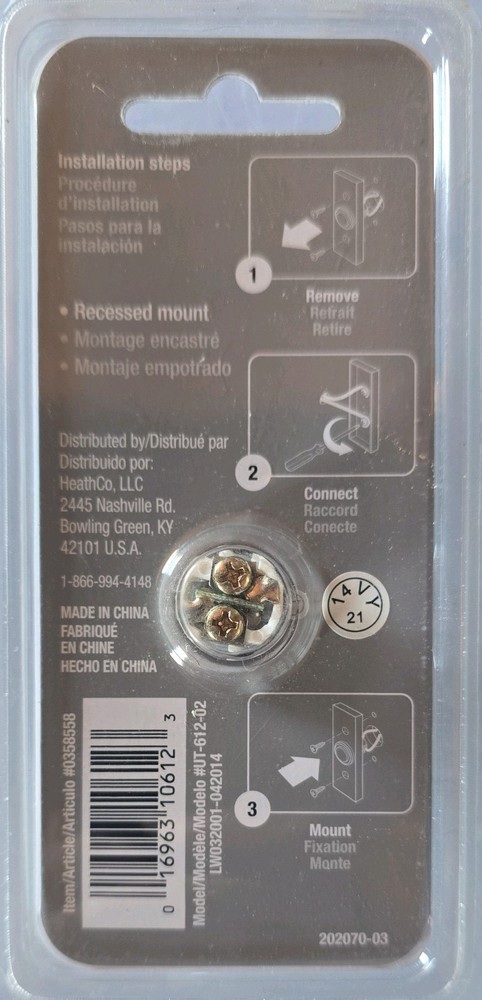 Utilitech Wired Door Bell LED Lighted Button Bronze Finish NEW