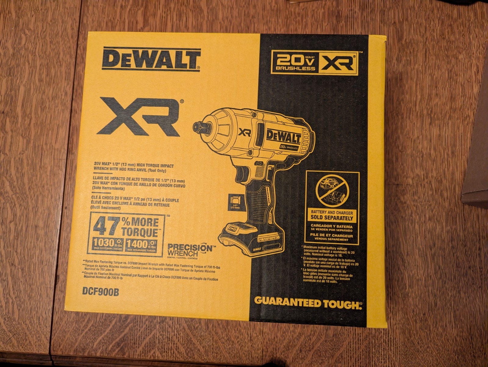 NEW DeWALT 20v XR 1/2" High Torque Impact Wrench Hog Ring Anvil DCF900b 20 volt
