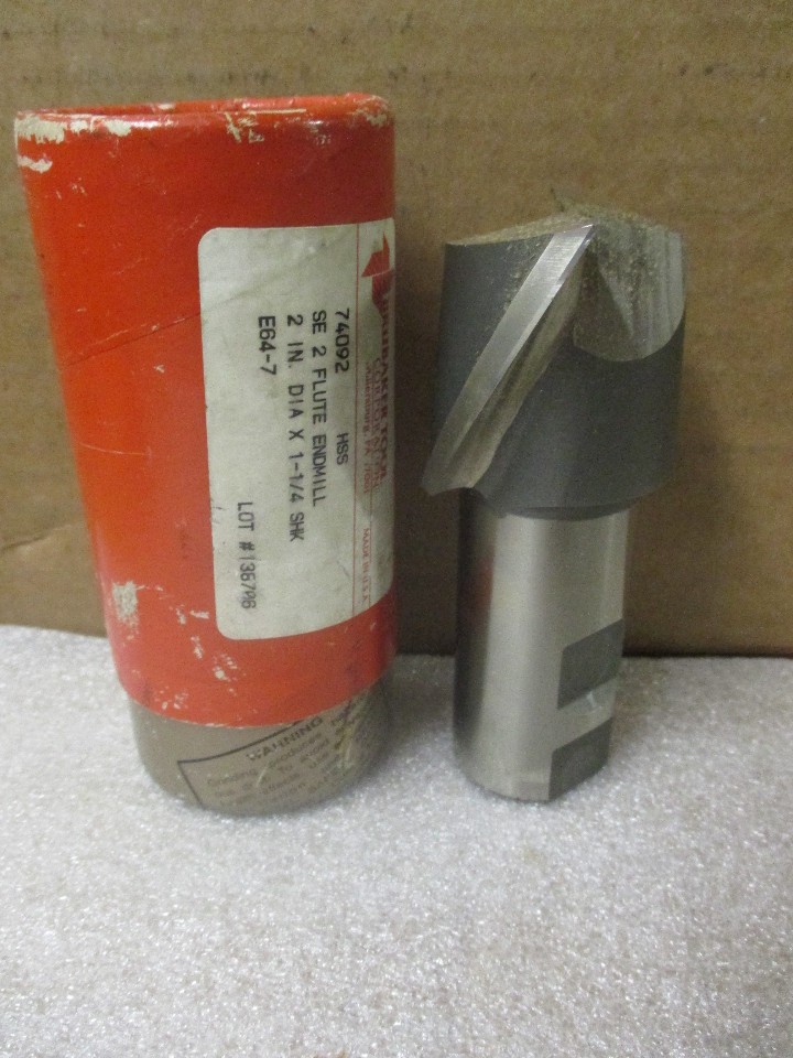 Brubaker Tool #74092 2" x 1 1/4" HSS End Mill