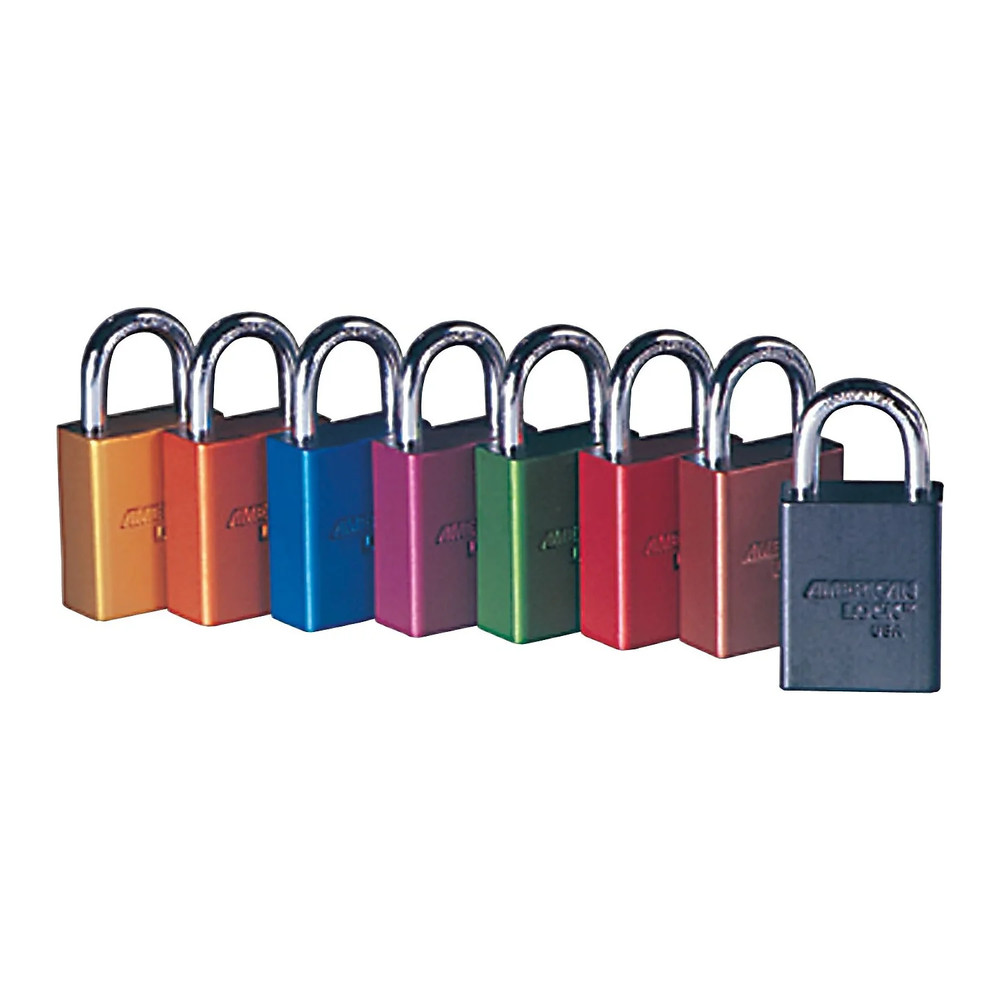 Rectangular Padlocks 5 Pin Aluminum Red 3" Shackle Keyed Different 045-A1107RED-
