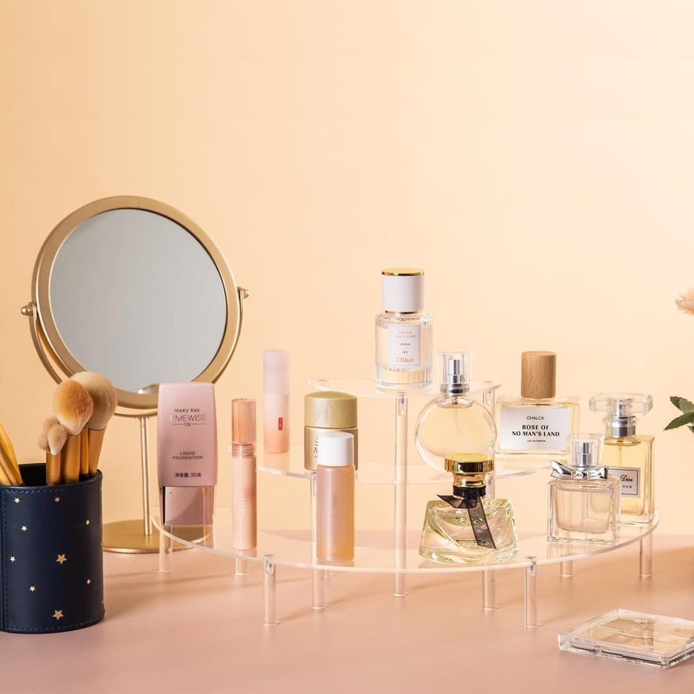 Acrylic Risers Display 3 Tier Clear Step Riser Stand Half Moon Cupcake Bx1