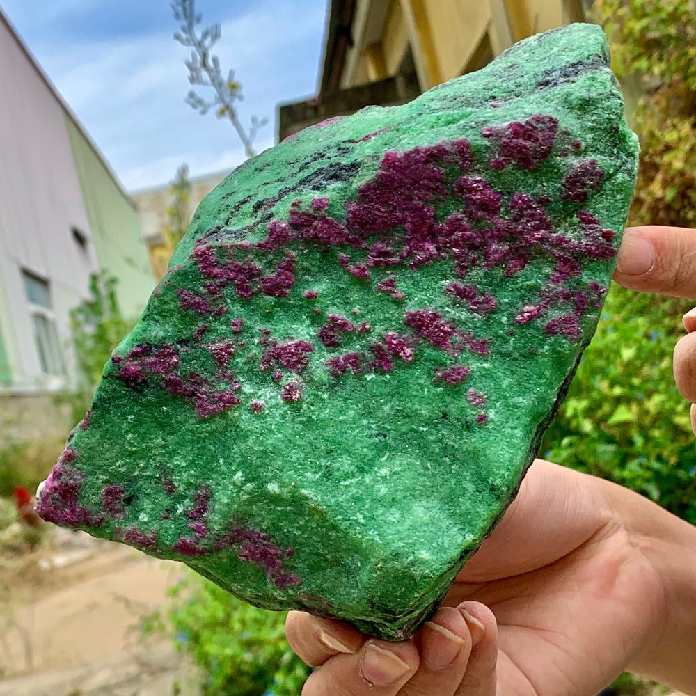 3.77LB Natural green Ruby zoisite (anylite) crystal sample Healing