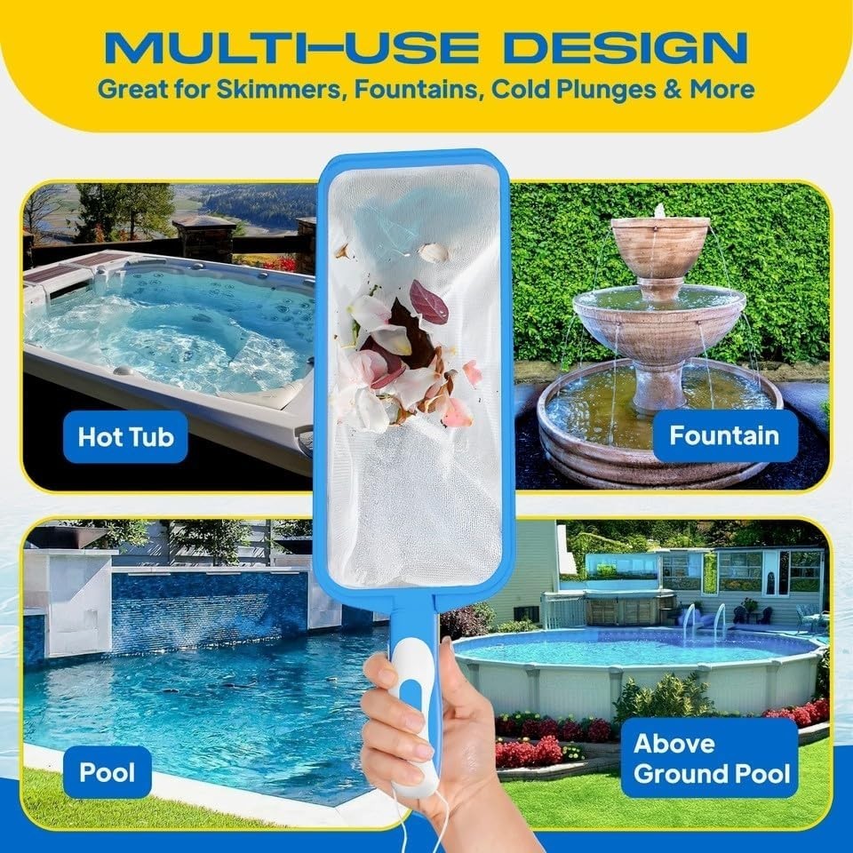 Hydrodynamic Pool Skimmer Net - 17.5" Fine Mesh for Ultimate Surface Cleaning