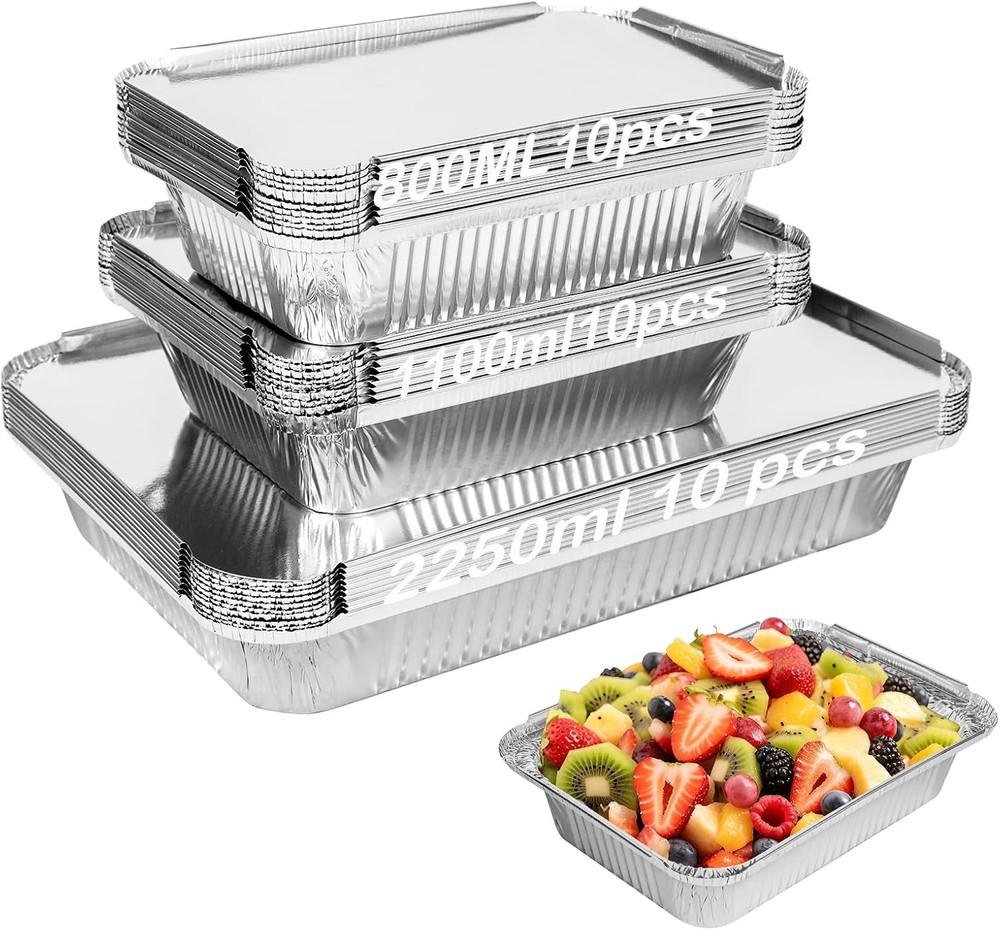 ® Disposable Aluminum Baking & Cake Pans with Lids - // Square Set