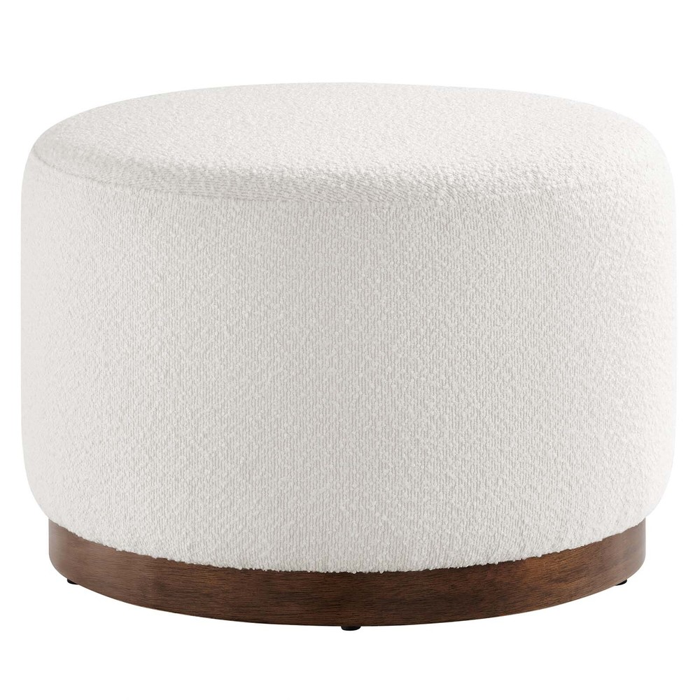 Modway Large 23" Round Boucle Upholstered Ottoman