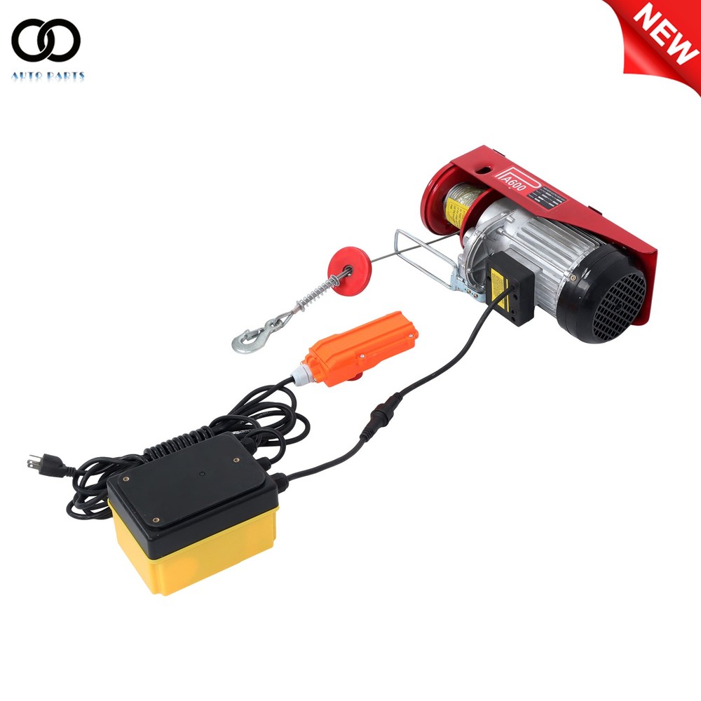 1320lbs Mini Electric Hoist 14ft Wired Remote + 328ft Wireless Remote Control