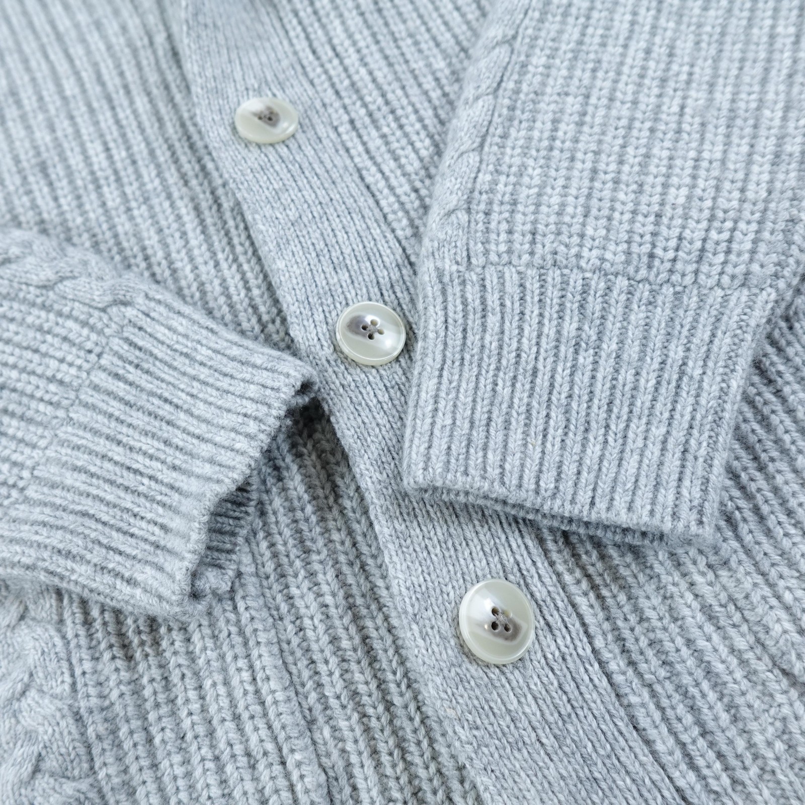 Madewell Sweater Men Medium Gray Shawl Collar Cable Knit Cardigan Merino Wool