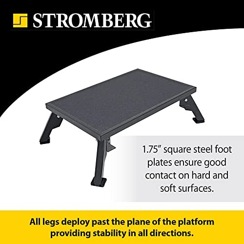 24″ x 16″ Adjustable RV Platform Step, Heavy-Duty Rust-Resistant Steel,