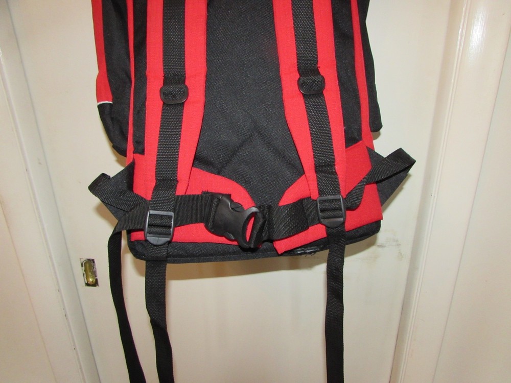 Staff Red Black Backpack 22x15x9 knapsack
