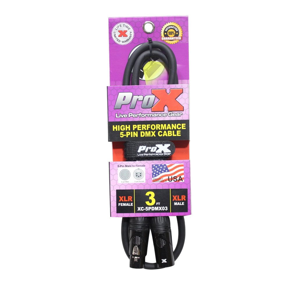 30 Prox 5 Pin DMX 3' ft Premium Stage Lighting Light Shielded Cables