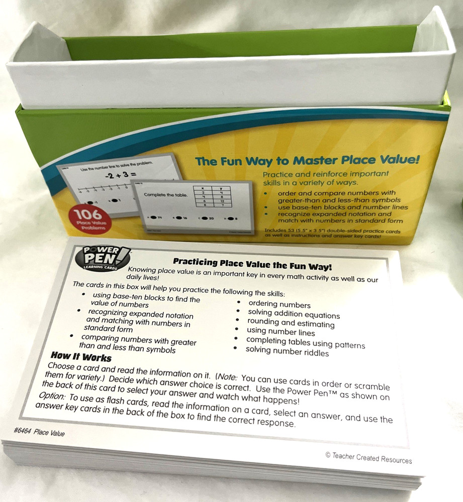 Pen Power Learning Cards Place Value Grades 2-4