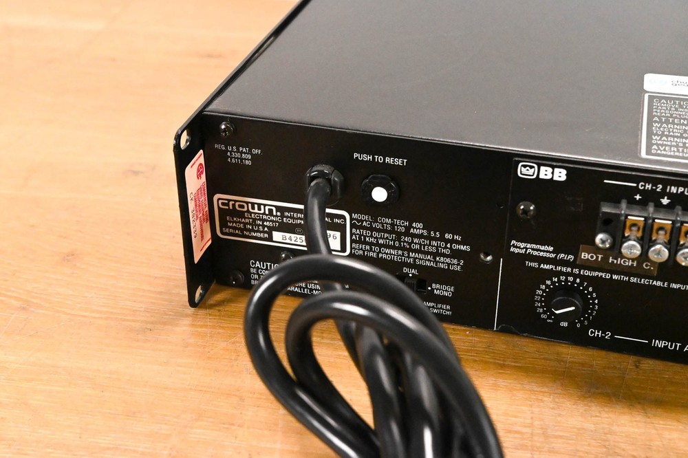 Crown Com-Tech 400 2-Channel Power Amplifier CG01ZTY
