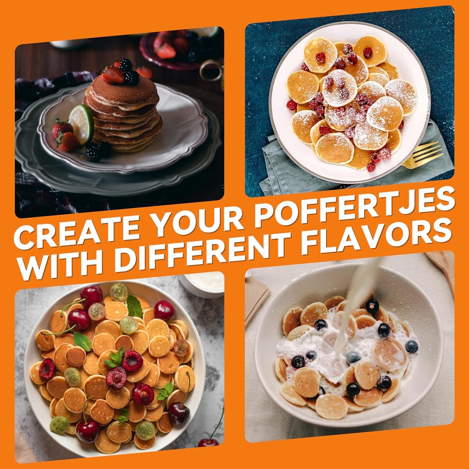 Máquina para hacer mini panqueques, plancha holandesa para mini panqueques, sart