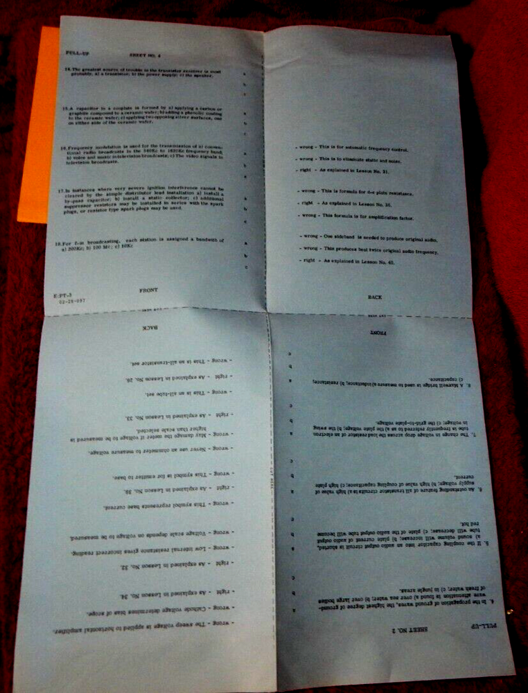 Vtg National Technical Schools Programmed Tutor Electronics Examination No PT-3