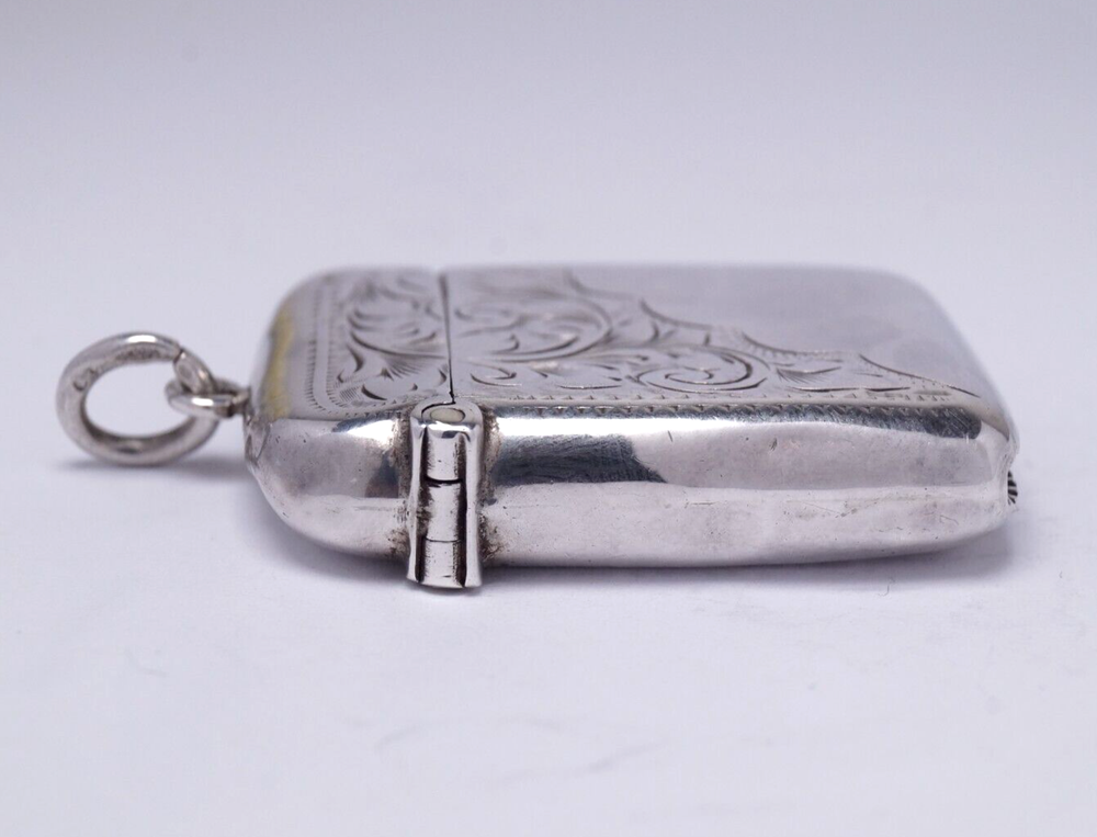 1908 Solid Sterling Silver Vesta Case - William Manton