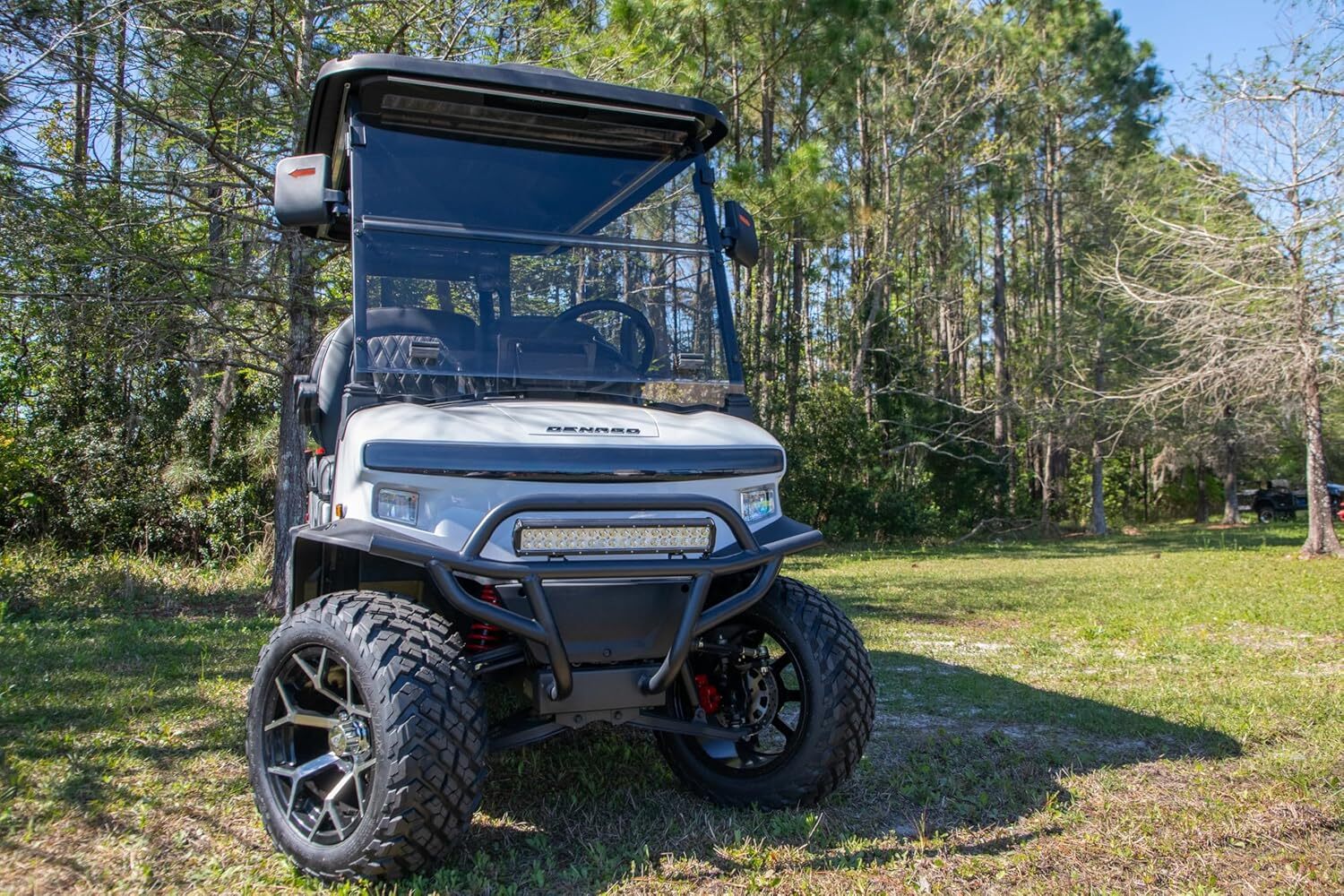 RedDot 1/4" Folding Golf Cart Windshield for Denago EV Rover XL - Tinted