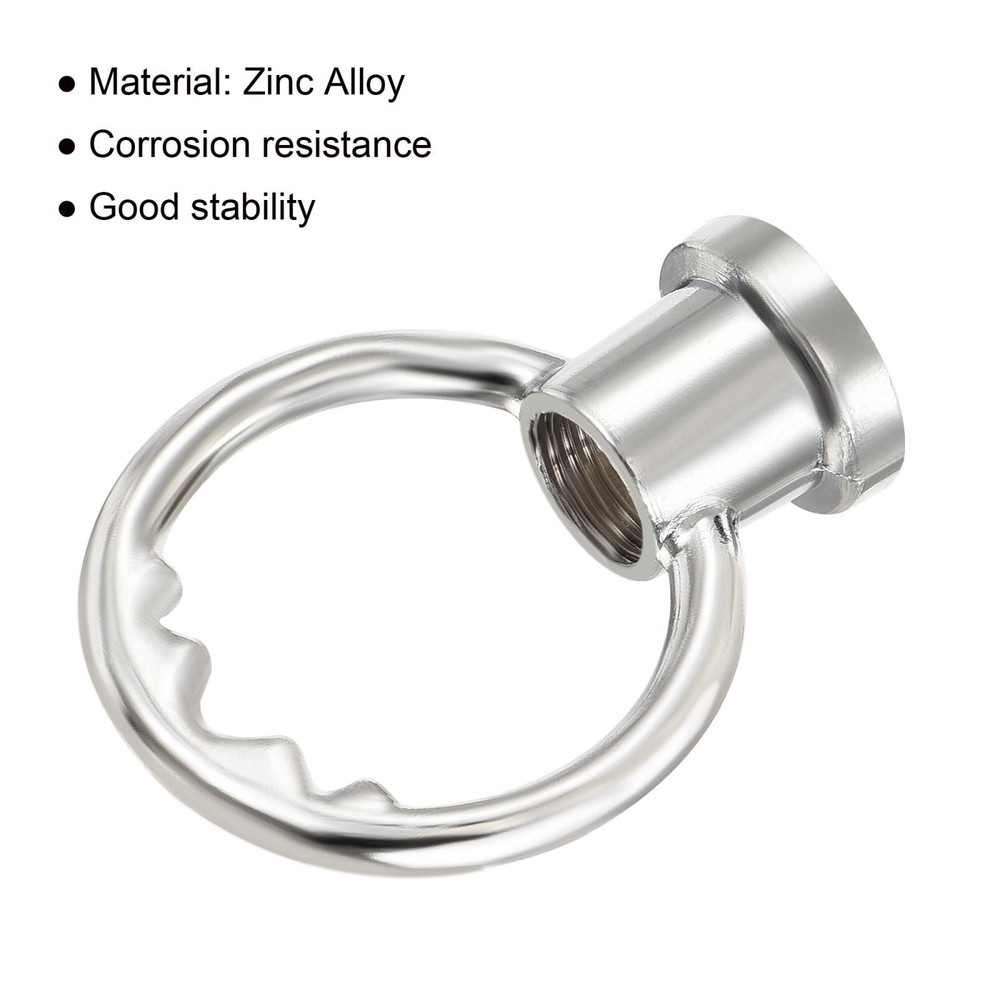 5pcs Eye Nut M10 Thread Ring Shape Female Loop for Hanging Lamp Silver Tone