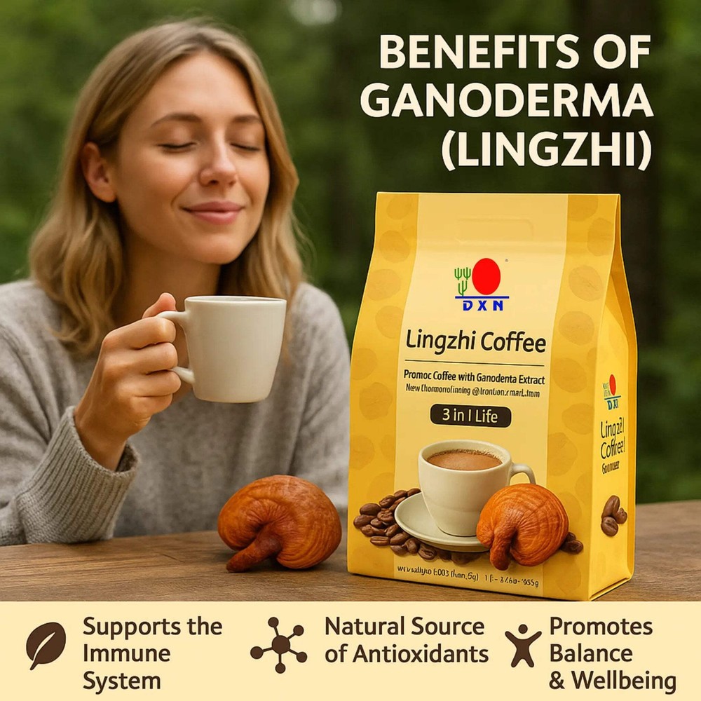 Lingzhi Coffee 3 in 1 Lite, Ganoderma Coffee, Instant Coffee, 20 Pack