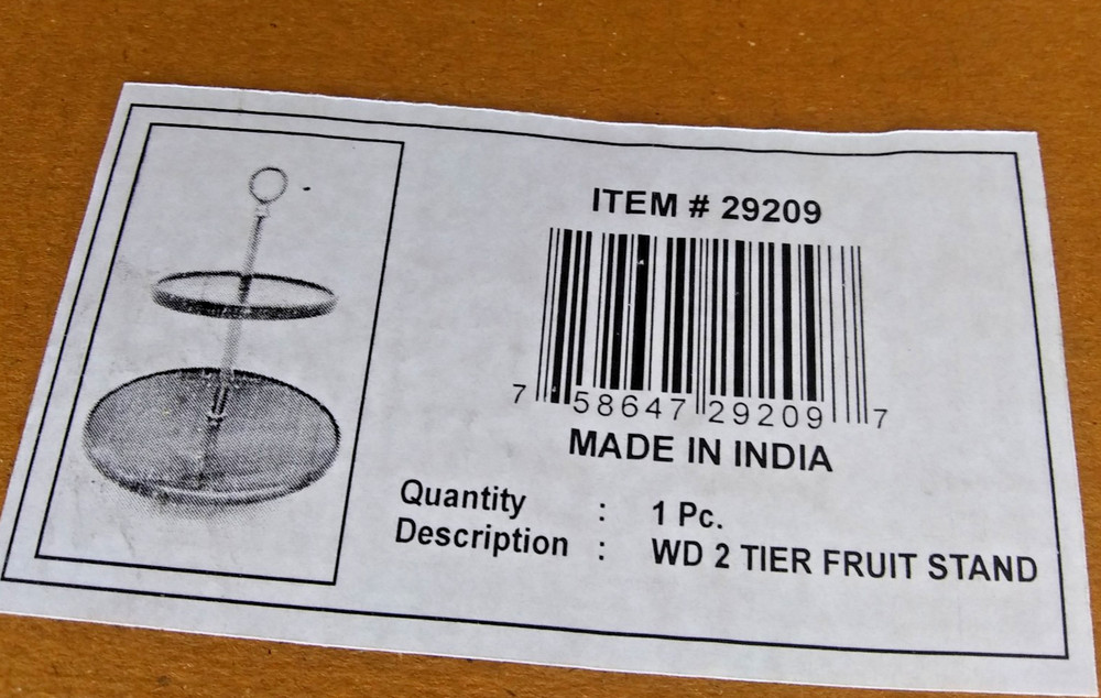 Wood 2-Tier Fruit Stand – Rustic Kitchen Decor – Made in India