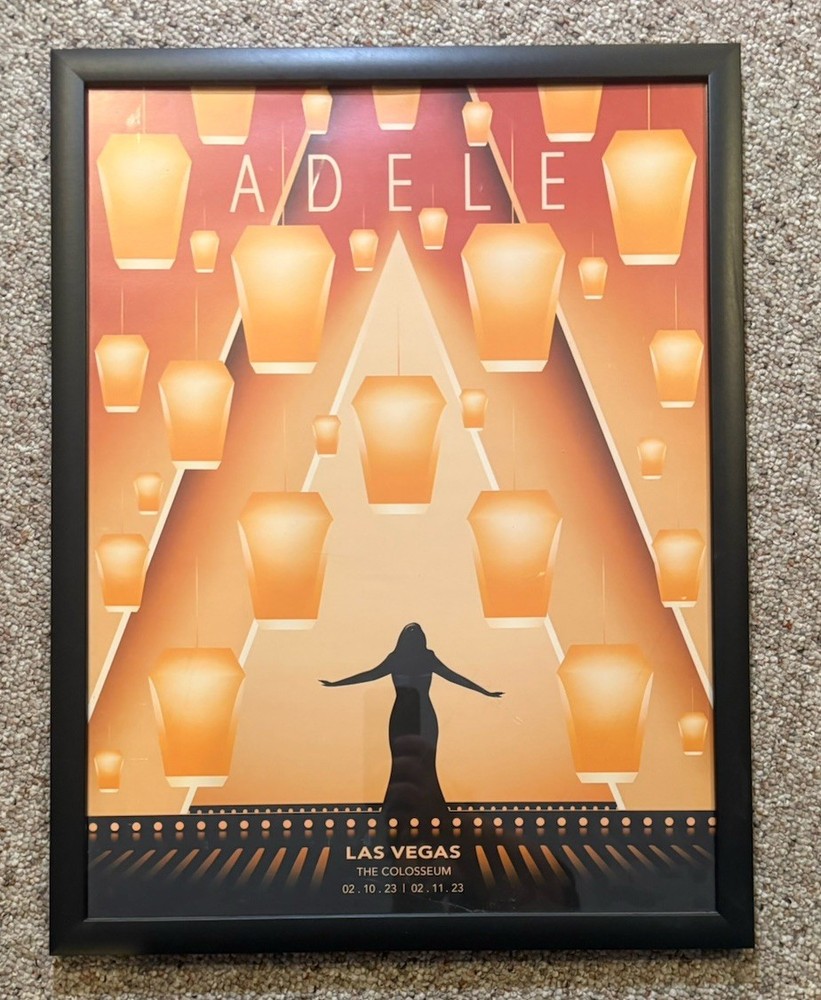 2023 Adele Live At The Coliseum Vegas Concert Promotion Framed Poster