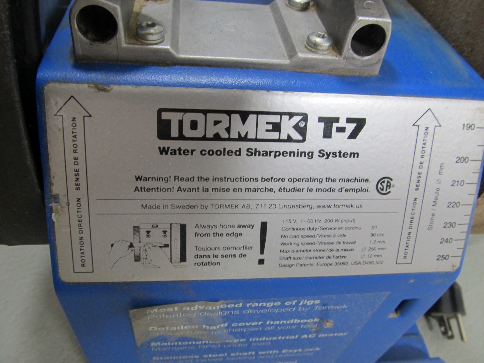 Tormek T-7 Water Cooled Sharpening System ***Pls Read