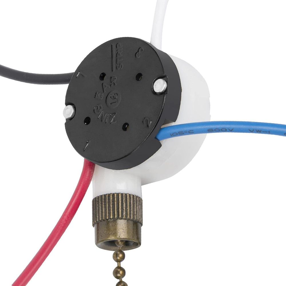 Ceiling Fan Switch 3 Speed 4 Wire, with 4 Pre-Installed Wires, Compatible wit...