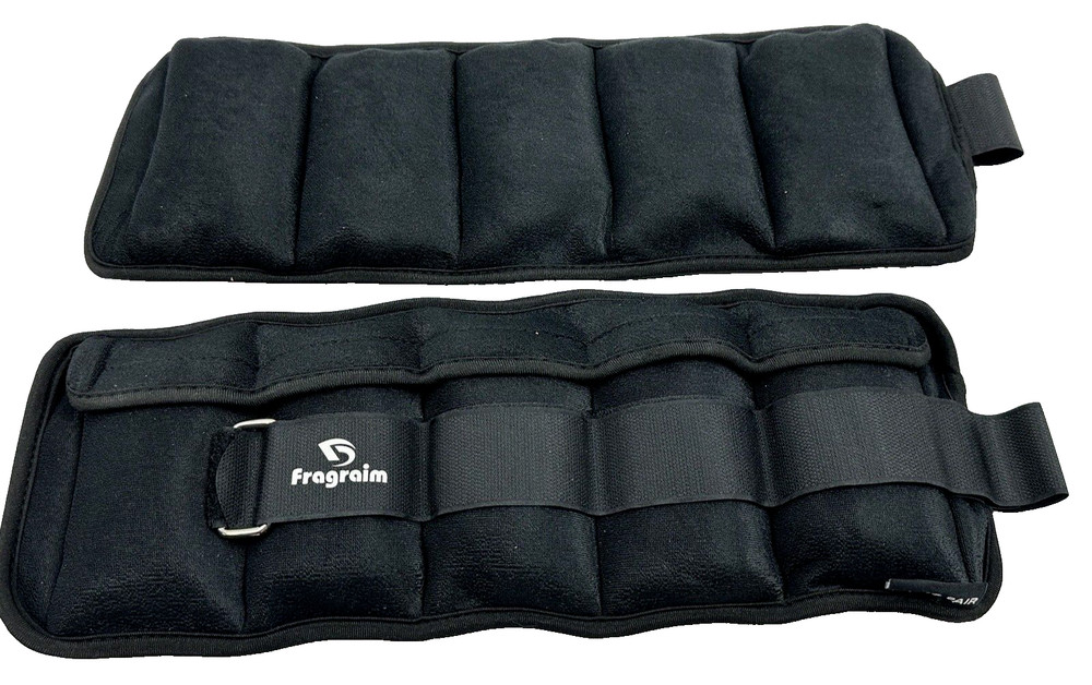 Fragraim Adjustable Ankle Weights 10 lbs pair - 5 per side, Black