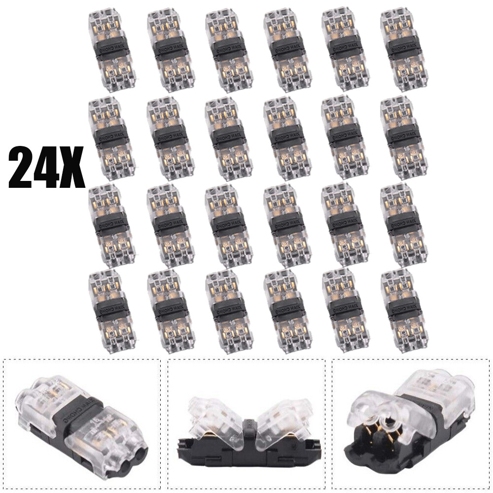24Packs Low Voltage Wire Connectors Quick Solderless Wire Splice Connector 2Way