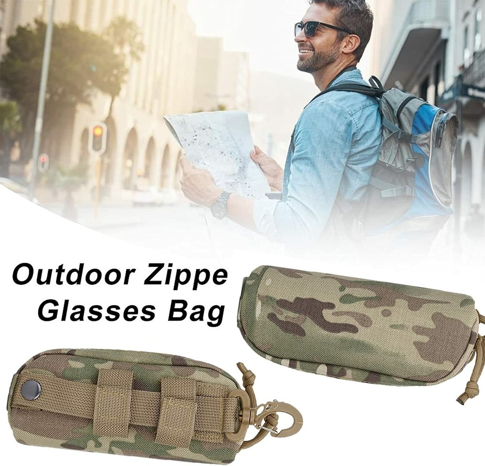 Tactical Molle Eyeglasses Box Shockproof Protective Sunglasses Case Hanging Pack