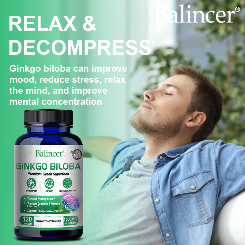 Ginkgo biloba capsule 1000 mg Memory Cognitive function Blood circulation