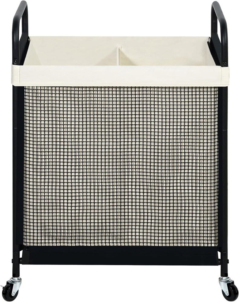 Laundry Hamper 3 Section 120L Rolling Laundry Sorter Cart W/ Removable &