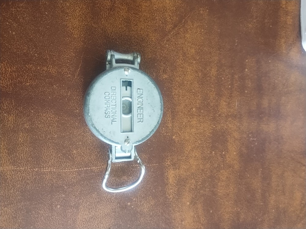 Vintage Engineer Directional Compass. Silver Tone. Good Used Condition Working
