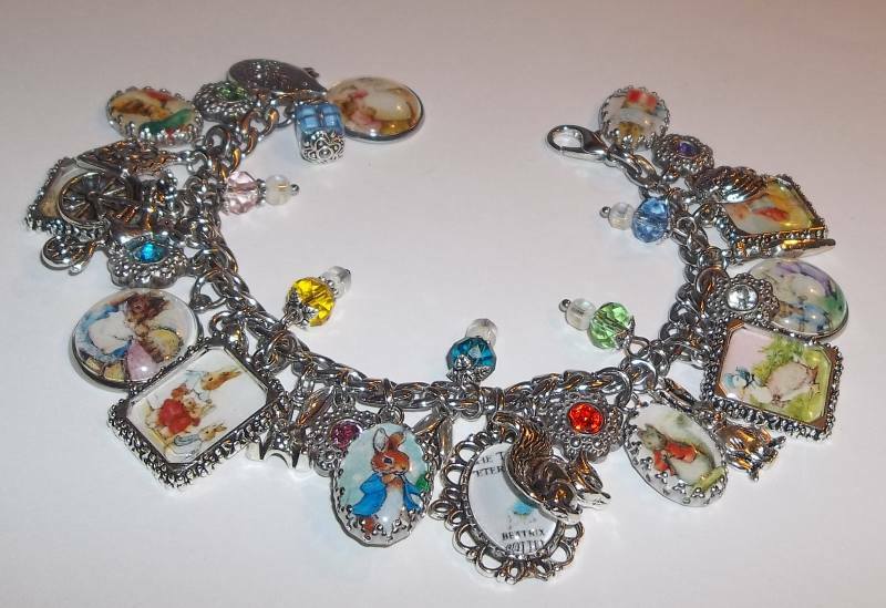 Classic Peter Rabbit Charm Bracelet Beatrix Potter Hand Crafted
